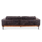 Divano a 3 posti in pelle pieno fiore invecchiata Ebony