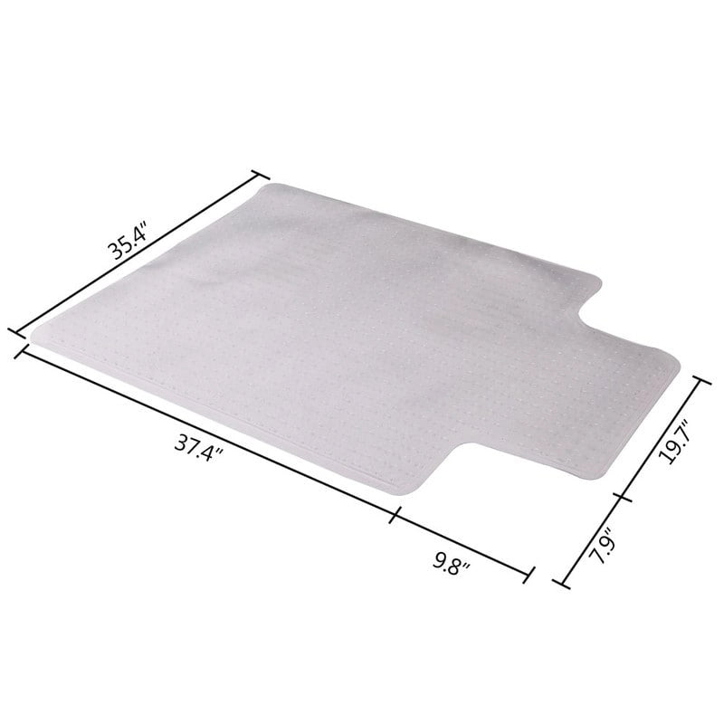 Tappeto protettivo per sedia da ufficio in PVC, trasparente / nero, monoposto, 120×90 cm