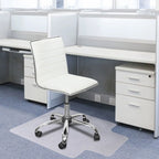 Tappeto protettivo per sedia da ufficio in PVC, trasparente / nero, monoposto, 120×90 cm