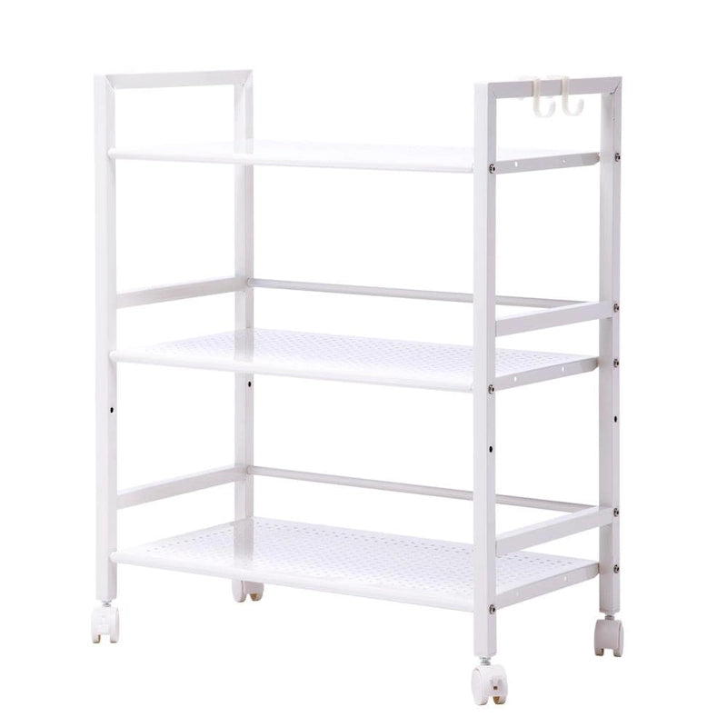 Carrello portaoggetti bianco a 3 ripiani con ruote