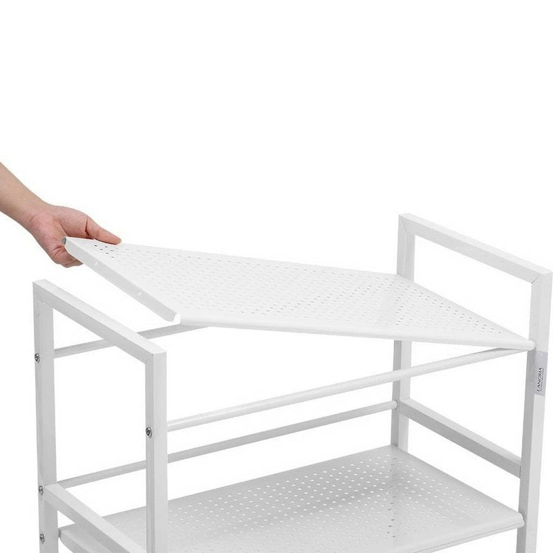 Carrello portaoggetti bianco a 3 ripiani con ruote