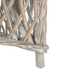 Poltrona Club in Rattan Intrecciato, Naturale/Bianco Decapato, Posto Singolo