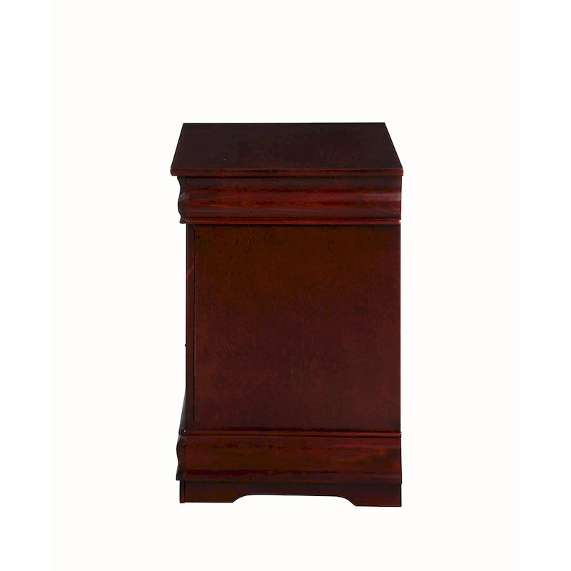 Comodino a 2 cassetti, stile Luigi Filippo, grigio scuro / argento / nero / ciliegio / bianco, per 1