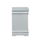 Comodino a 2 cassetti, stile Luigi Filippo, grigio scuro / argento / nero / ciliegio / bianco, per 1