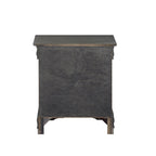 Comodino a 2 cassetti, stile Luigi Filippo, grigio scuro / argento / nero / ciliegio / bianco, per 1