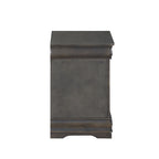Comodino a 2 cassetti, stile Luigi Filippo, grigio scuro / argento / nero / ciliegio / bianco, per 1