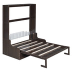 Letto a scomparsa Murphy con cuscino, singolo, grigio / espresso / bianco