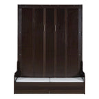 Letto a scomparsa Murphy con cuscino, singolo, grigio / espresso / bianco