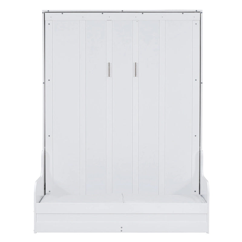 Letto a scomparsa Murphy con cuscino, singolo, grigio / espresso / bianco
