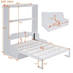 Letto a scomparsa Murphy con cuscino, singolo, grigio / espresso / bianco