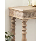 Tavolo Consolle Stile Intagliato Naturale, Montaggio 1 Persona, 91 cm L x 35,5 cm P x 75 cm H
