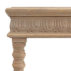 Tavolo Consolle Stile Intagliato Naturale, Montaggio 1 Persona, 91 cm L x 35,5 cm P x 75 cm H