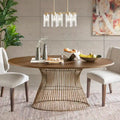 Tavolo da pranzo ovale bronzo/nero, stile Mid-Century Modern, 6 posti
