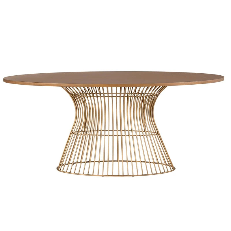 Tavolo da pranzo ovale bronzo/nero, stile Mid-Century Modern, 6 posti