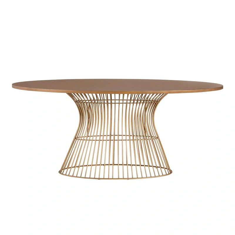 Tavolo da pranzo ovale bronzo/nero, stile Mid-Century Modern, 6 posti