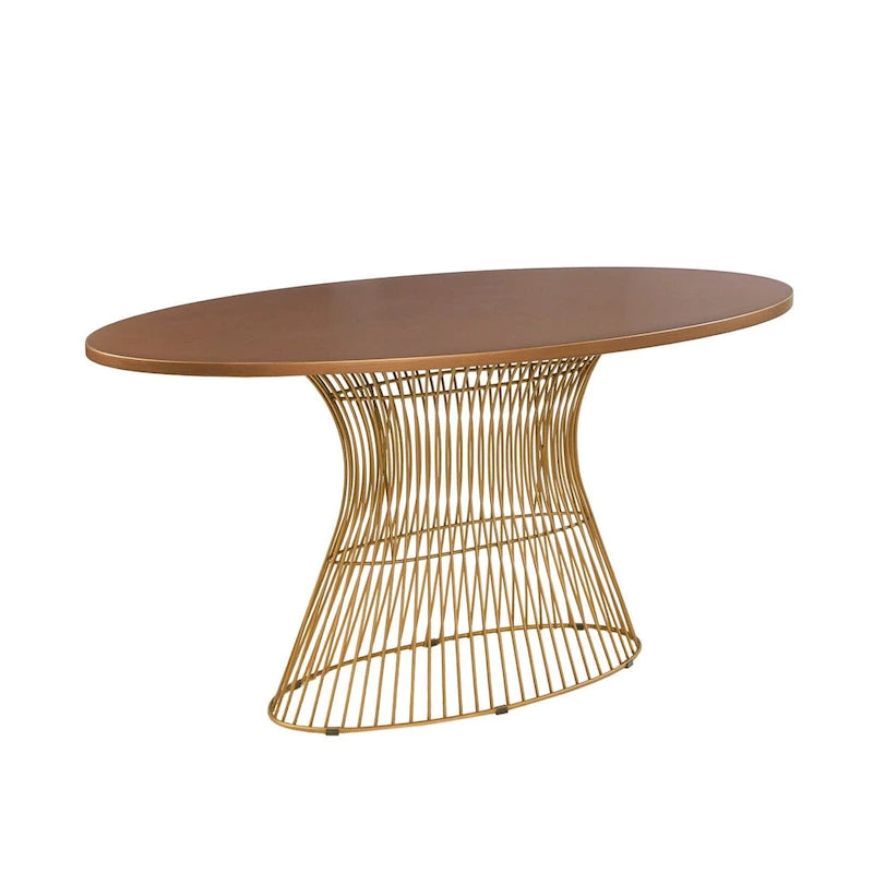 Tavolo da pranzo ovale bronzo/nero, stile Mid-Century Modern, 6 posti