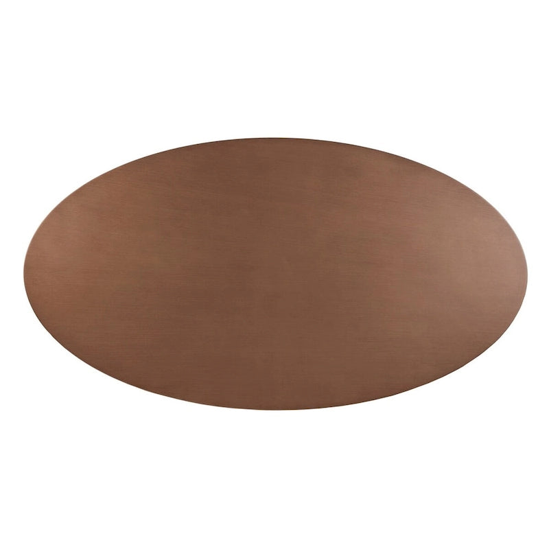 Tavolo da pranzo ovale bronzo/nero, stile Mid-Century Modern, 6 posti