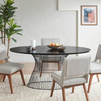 Tavolo da pranzo ovale bronzo/nero, stile Mid-Century Modern, 6 posti