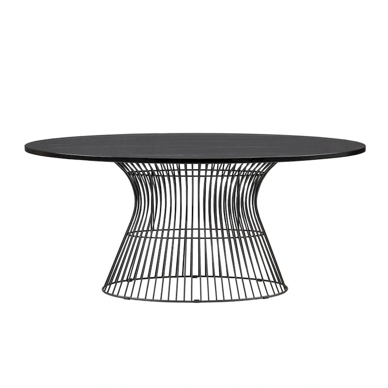 Tavolo da pranzo ovale bronzo/nero, stile Mid-Century Modern, 6 posti