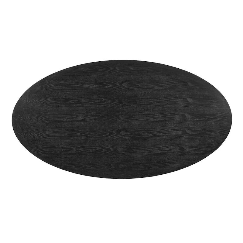 Tavolo da pranzo ovale bronzo/nero, stile Mid-Century Modern, 6 posti