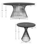 Tavolo da pranzo ovale bronzo/nero, stile Mid-Century Modern, 6 posti