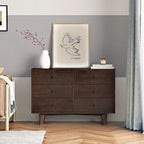 Credenza da buffet in legno massello Auburn, maniglia rotonda retrò, montaggio da 1-2 persone