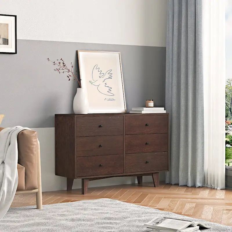 Credenza da buffet in legno massello Auburn, maniglia rotonda retrò, montaggio da 1-2 persone