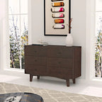 Credenza da buffet in legno massello Auburn, maniglia rotonda retrò, montaggio da 1-2 persone