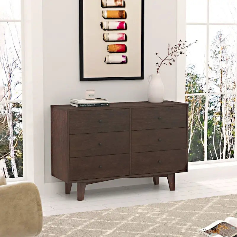 Credenza da buffet in legno massello Auburn, maniglia rotonda retrò, montaggio da 1-2 persone