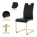 Sedia da pranzo in PU bianca e nera, gambe cromate, set da 4