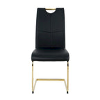 Sedia da pranzo in PU bianca e nera, gambe cromate, set da 4