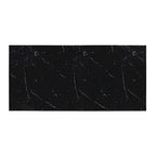 Set tavolo da pranzo in finto marmo nero, stile moderno, 7 posti