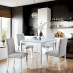Set da Pranzo 5 Pezzi, Grigio/Nero/Bianco, Quadrato, 4 Posti