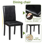 Set da Pranzo 5 Pezzi, Grigio/Nero/Bianco, Quadrato, 4 Posti
