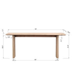 Tavolo consolle in legno da 78", naturale invecchiato, per 1 persona