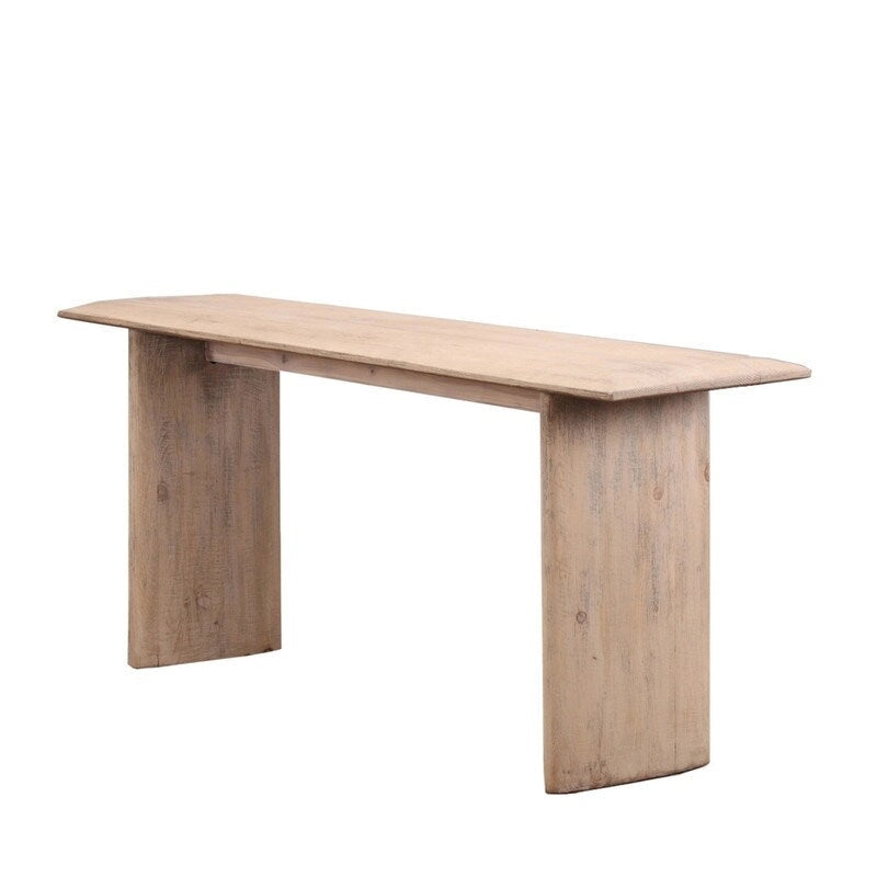 Tavolo consolle in legno da 78", naturale invecchiato, per 1 persona